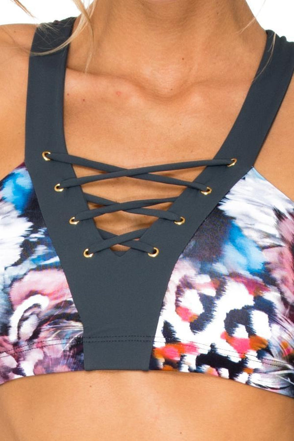 Luli Fama Cienfuegos Grommet T-Back Sports Bra